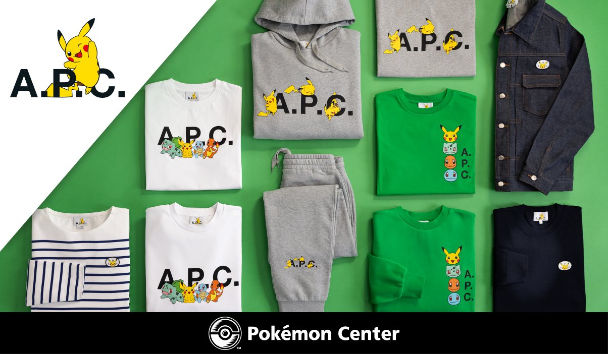 Pokémon × A.P.C.: nova coleção-cápsula chega ao Pokémon Center